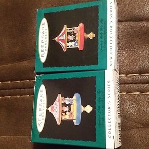 Hallmark miniature santas little big top ornaments